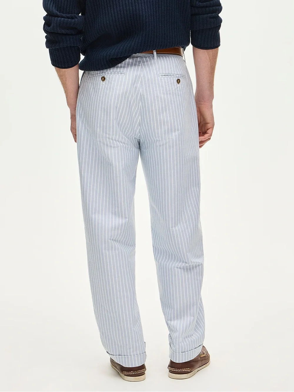J. CREW Relaxed-fit double-pleated oxford chino pant in stripe 32/32 $138 CT830